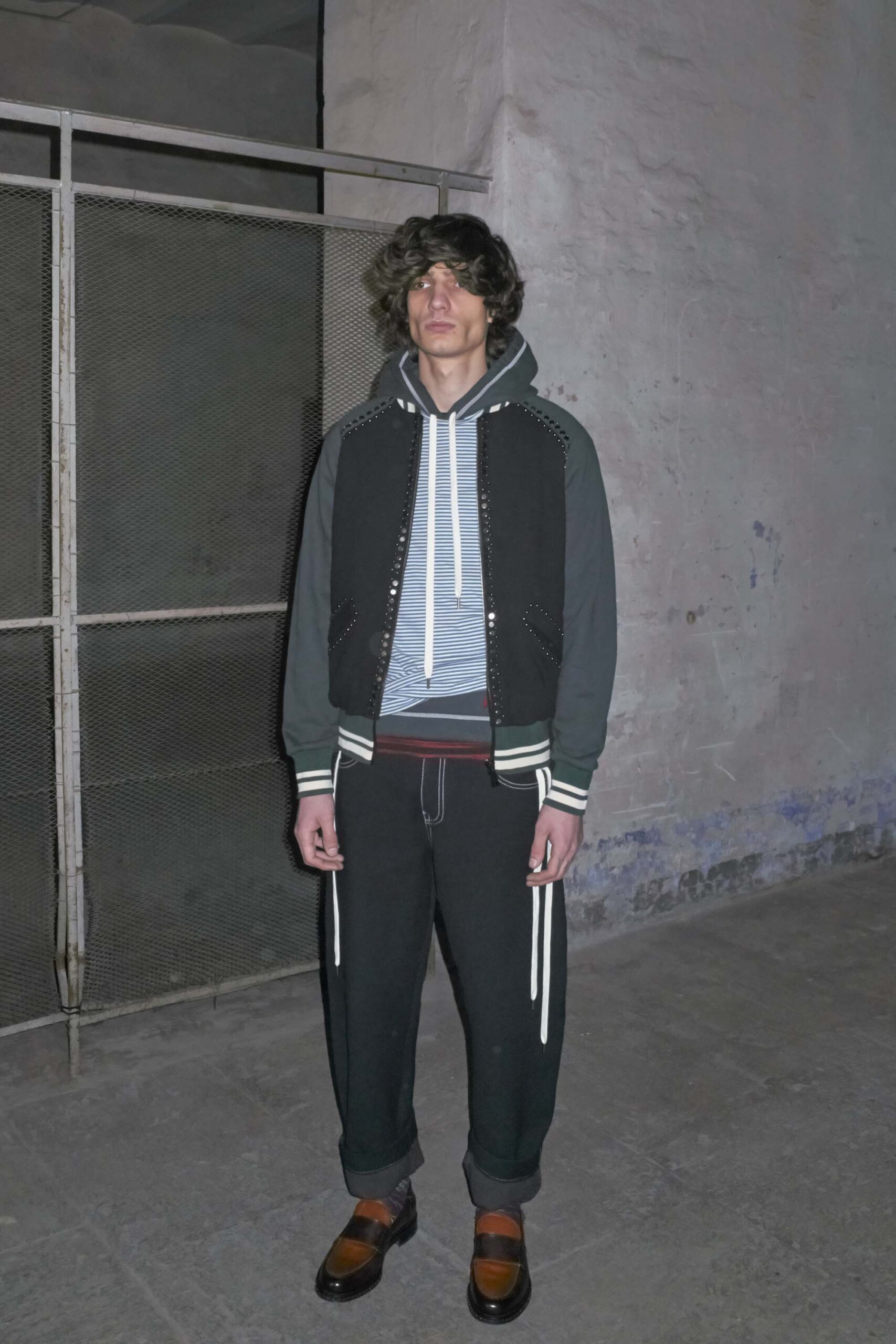 black cotton vest with gray hoodie