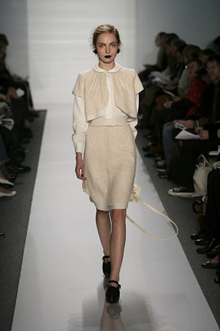 beige wool short-sleeve collared fitted layered jacket