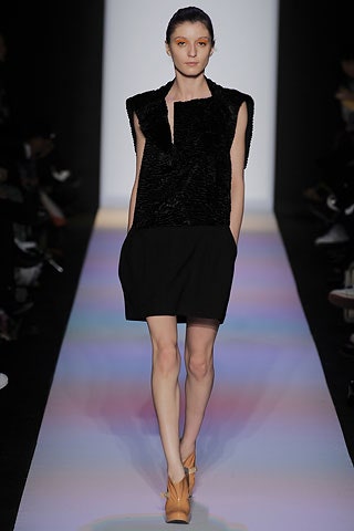 black fur sleeveless dress