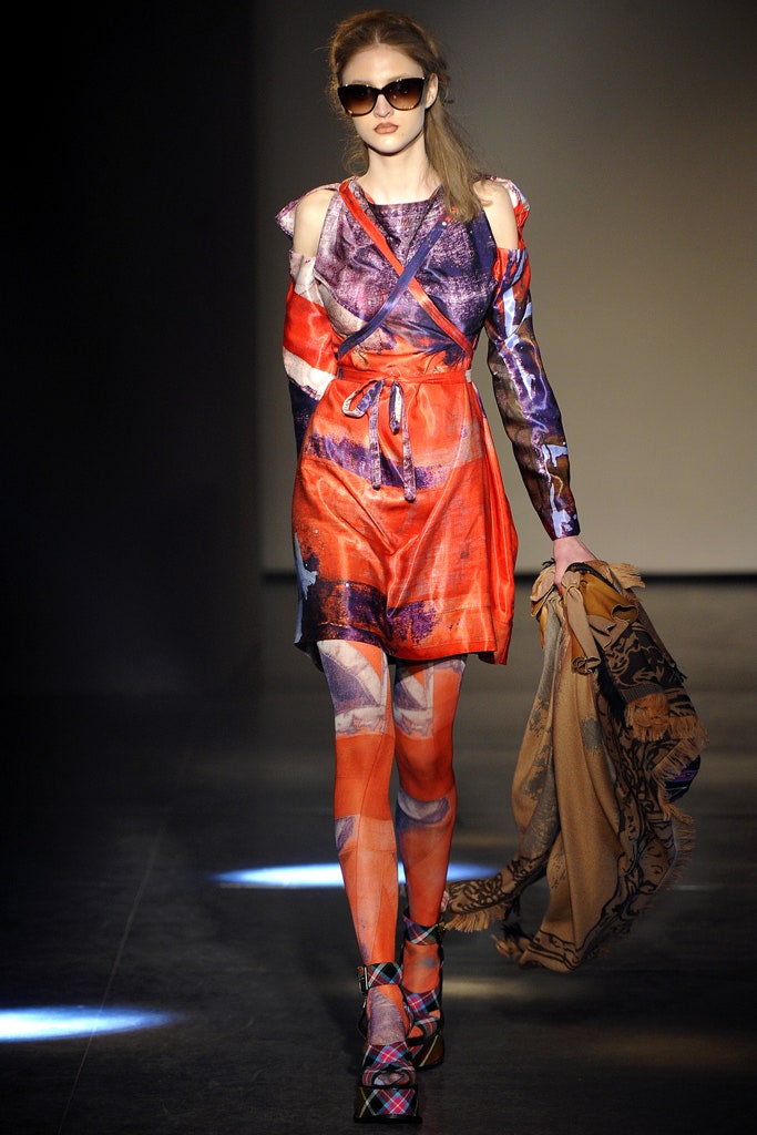 colorful mini dress with layered coat
