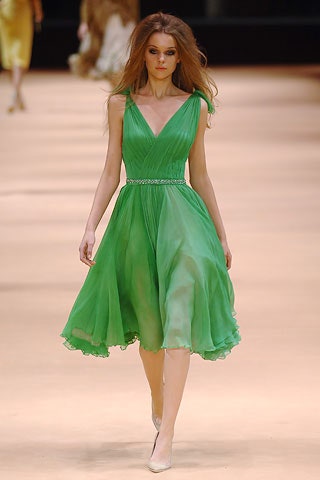 green silk sleeveless dress