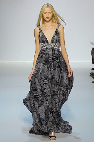 black and gray silk gown