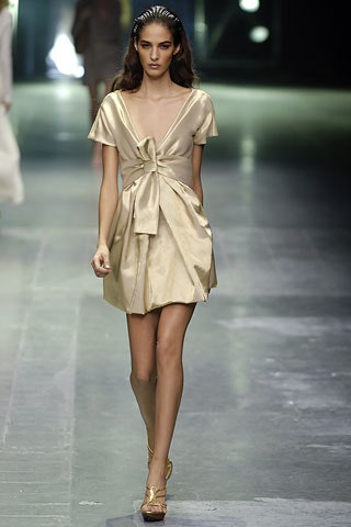 gold silk fitted mini dress