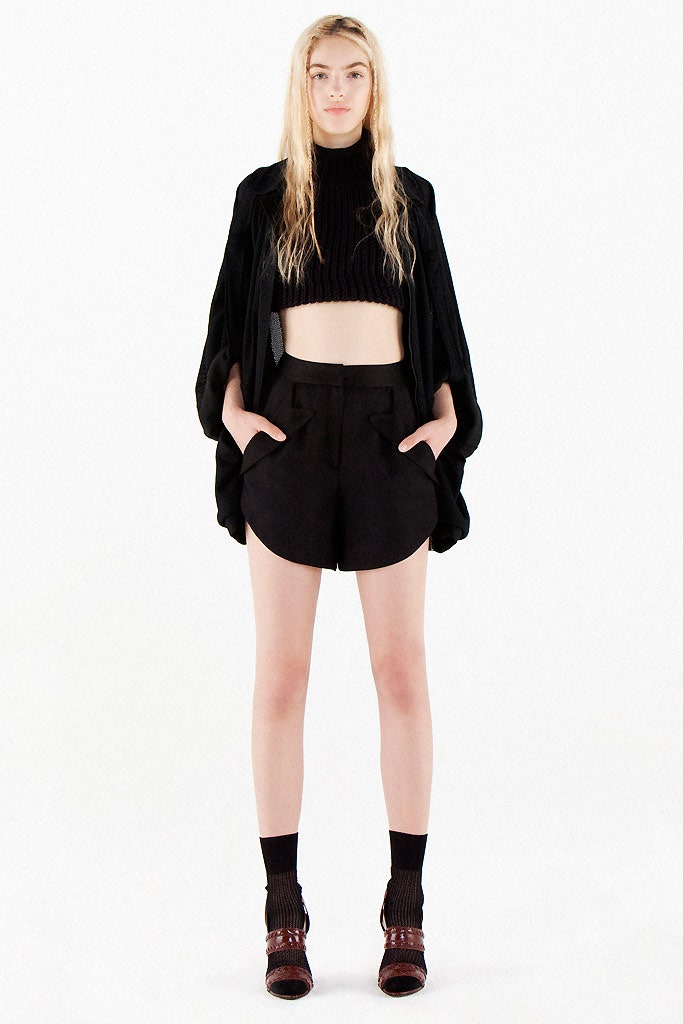black cropped top with shorts