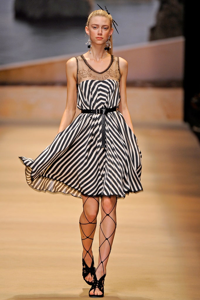 black silk sleeveless v-neck fitted striped belted dress