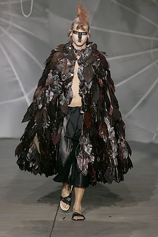 brown leather relaxed layered fringed cape