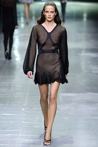 black sheer ruffled mini dress