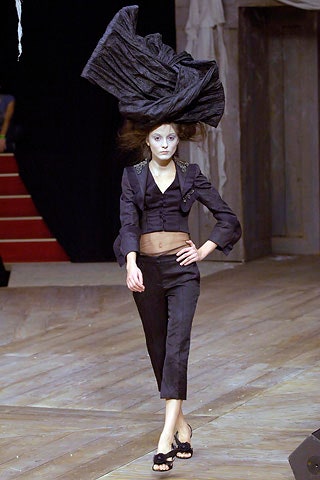 black fitted jacket and cropped pants