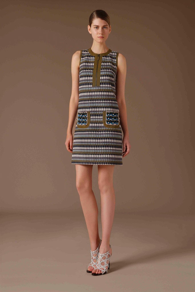 fitted striped mini dress with pockets