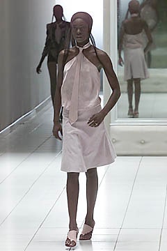pink silk top and skirt