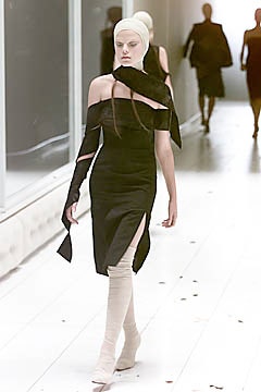 black silk off-shoulder dress