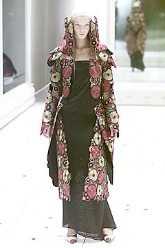 multi silk long-sleeve oversized embroidered coat