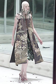 brown embroidered cape with layered dress