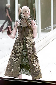 brown silk sleeveless high-neck relaxed layered embroidered dress