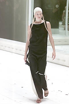 black silk sleeveless top and pants