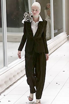 black tailored suit with white shirt