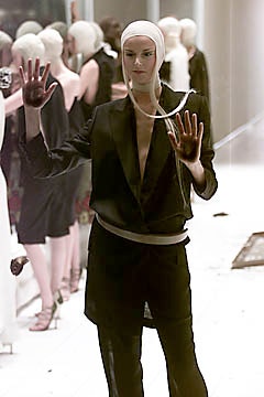black silk fitted blazer and pants