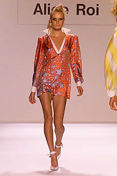 red and blue printed romper