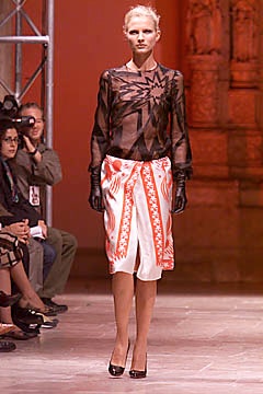 black silk blouse with pencil skirt