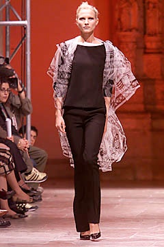 black silk top with white cape