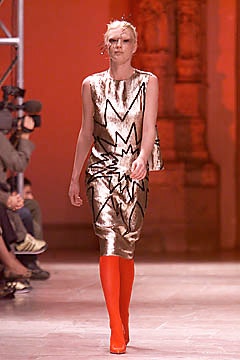 gold metallic sleeveless high-neck fitted printed shiny dress