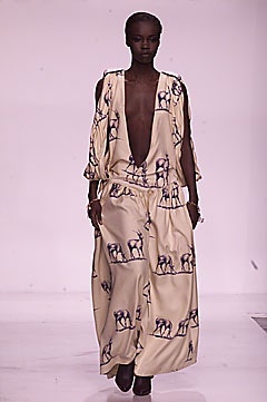 beige printed silk jumpsuit with cape