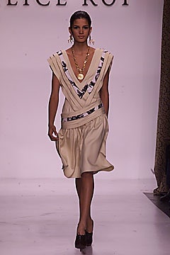 beige silk sleeveless dress