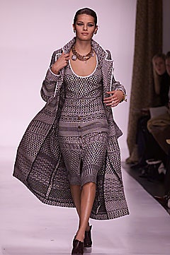 gray wool coat and fitted dress