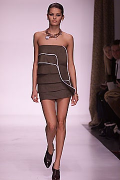 brown fitted strapless mini dress