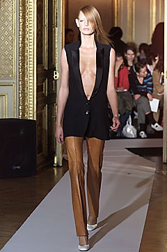 brown leather fitted straight-leg pants