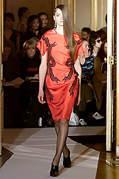 red silk fitted dress