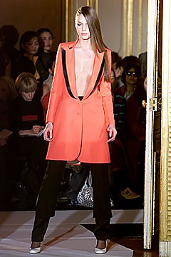 orange silk long-sleeve collared tailored buttoned blazer