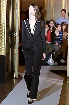 black tailored straight-leg pants