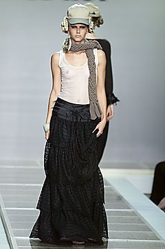 black lace long-sleeve fitted high-waisted tiered flowing skirt