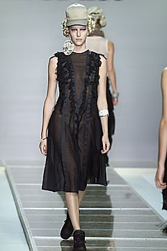 black sheer ruffled dress