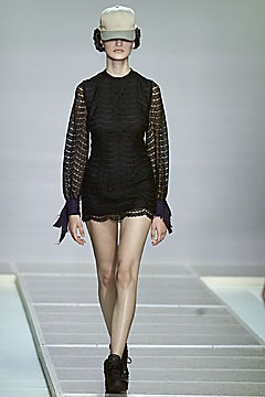 black lace long-sleeve high-neck fitted ruffled mini dress