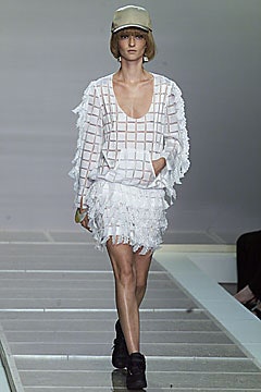 white cotton long-sleeve v-neck relaxed fringed layered top