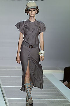 gray silk midi dress with hat