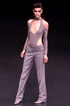 gray fitted bodysuit and pants