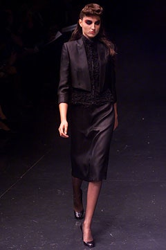 black silk long-sleeve collared tailored buttoned jacket