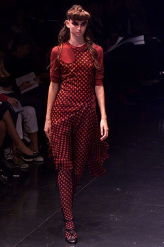 red silk sleeveless v-neck fitted printed draped dress