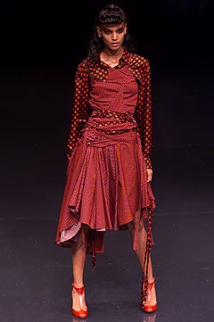red pleated midi dress with heels