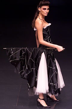 black and white asymmetric dress
