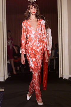 red and white silk jumpsuit