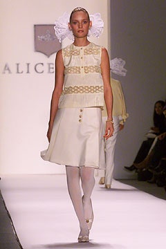 white embroidered top beige skirt