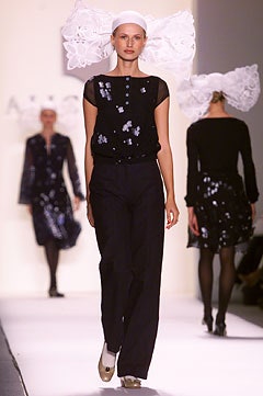 black fitted top with relaxed pants