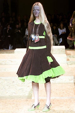 brown and green tiered dress