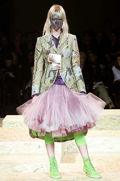 multi-colored blazer with pink tulle skirt