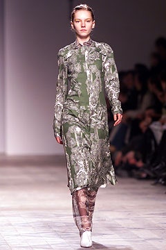 green printed shirt-dress