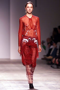 red lace long-sleeve dress